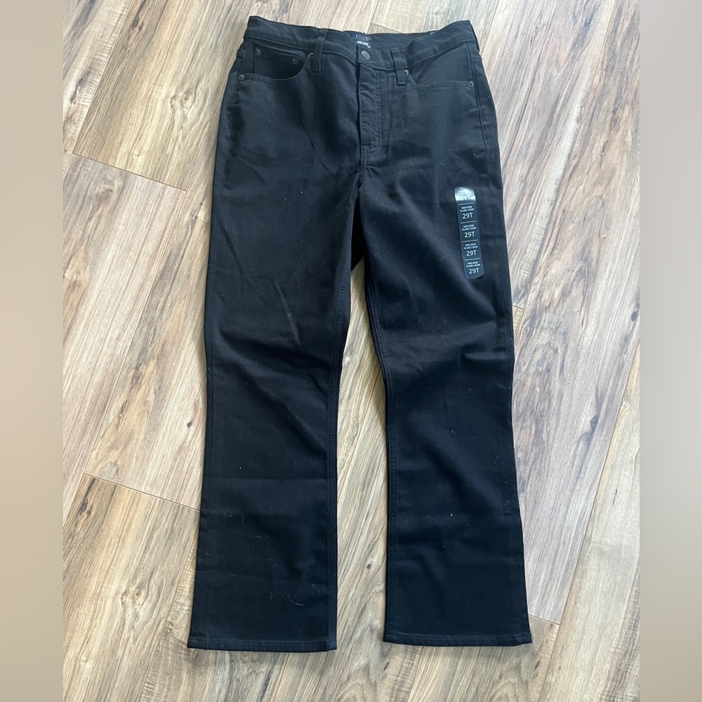 J. Crew Factory Flare Crop Jeans – Size 29T – Black – NWT